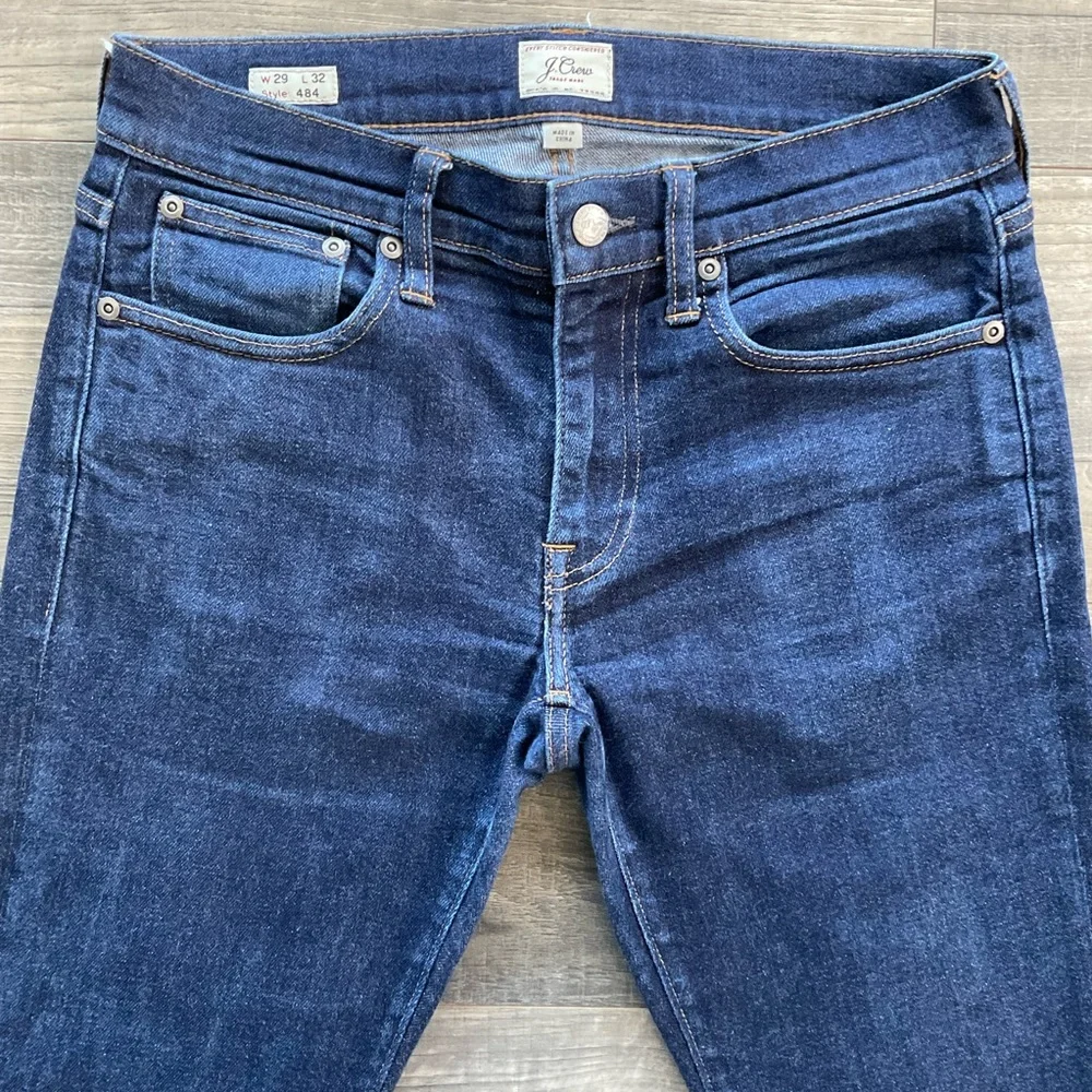 29x32 J.Crew 484 Slim Kurabo Japanese Denim Jeans Men’s Blue Dark Stretch J5024